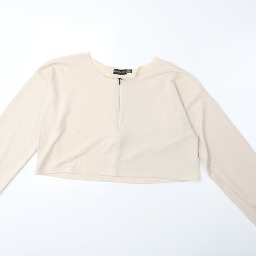 PRETTYLITTLETHING Womens Beige   Pullover Sweatshirt Size 16