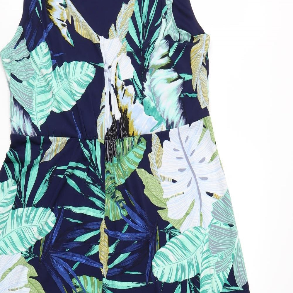 JULIPA Womens Blue Floral  A-Line  Size 16