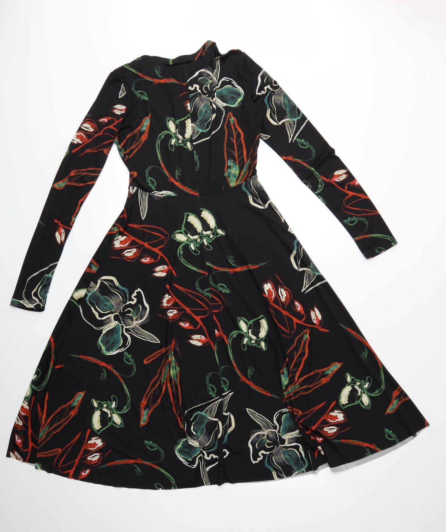 Zara Womens Black Floral  Fit & Flare  Size S