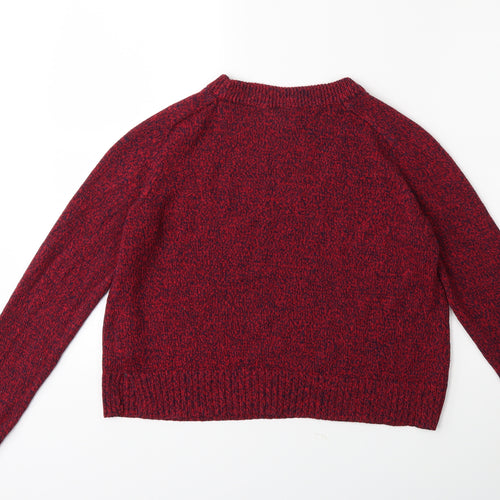 H&M Womens Red  Knit Pullover Jumper Size M