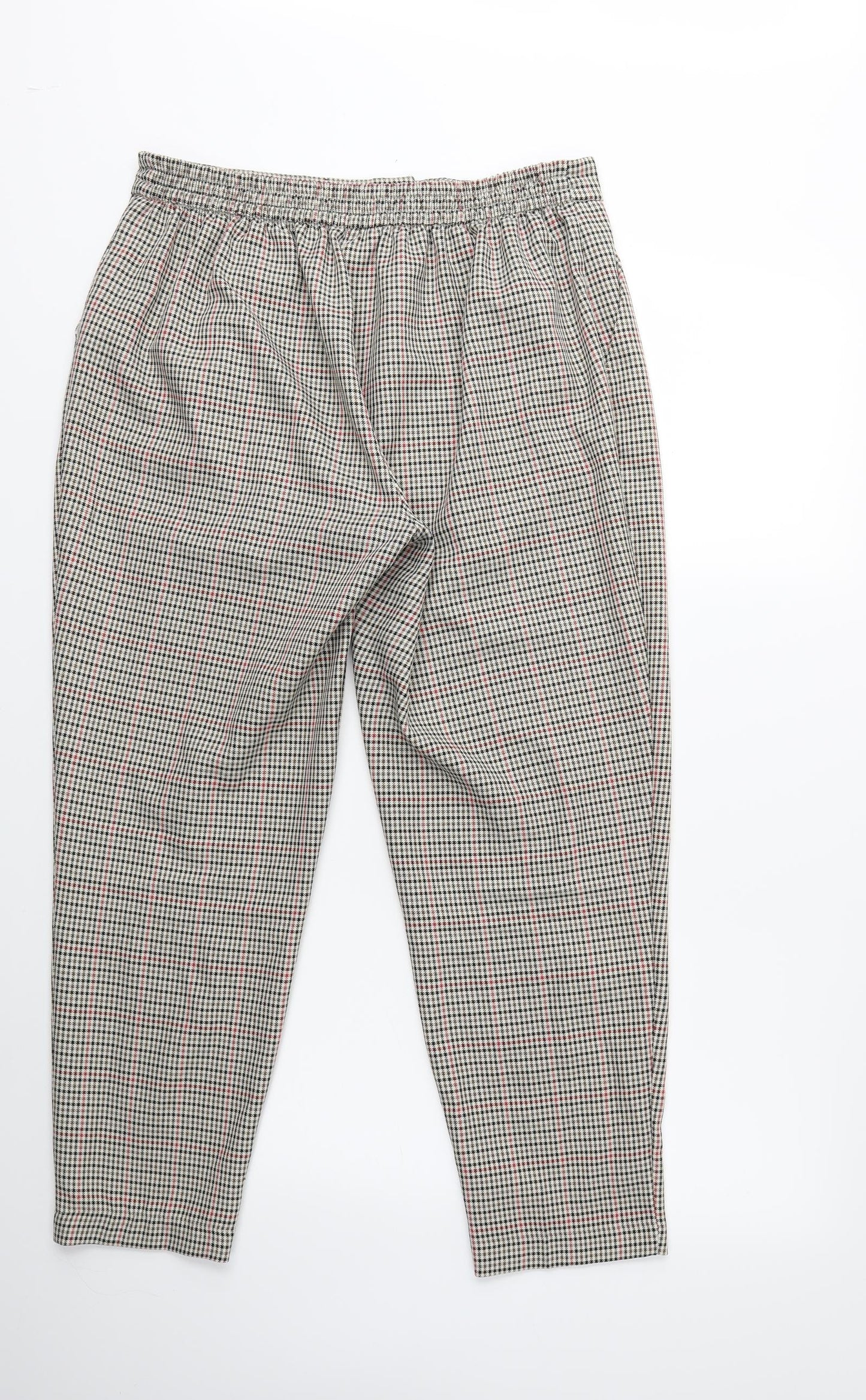 New Look Womens Beige Check  Trousers  Size 14 L26 in