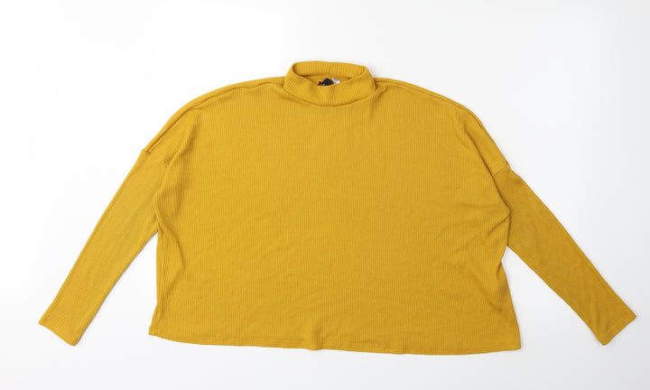H&M Womens Yellow  Knit Pullover Jumper Size L