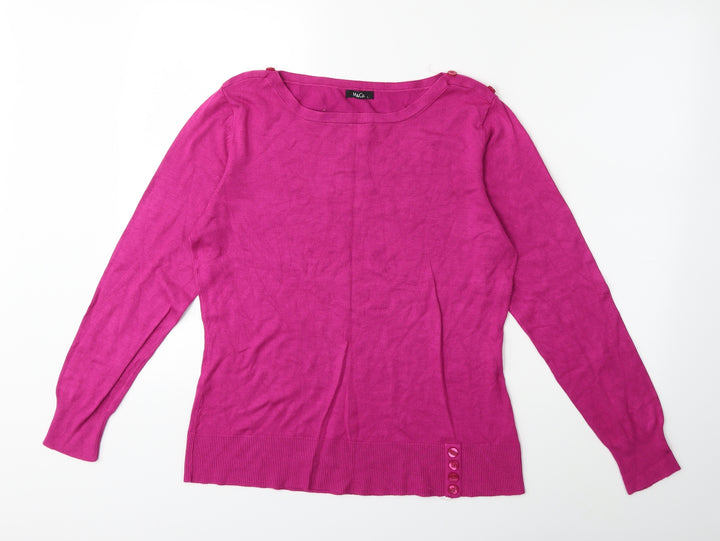 M&Co Womens Pink  Knit Pullover Jumper Size L