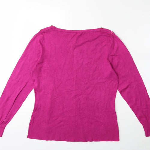 M&Co Womens Pink  Knit Pullover Jumper Size L