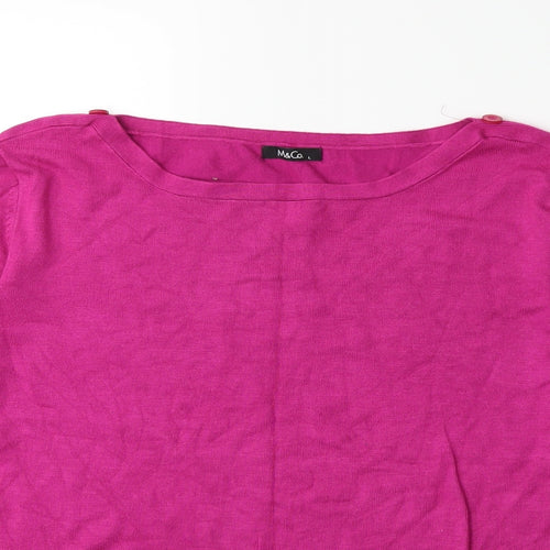 M&Co Womens Pink  Knit Pullover Jumper Size L