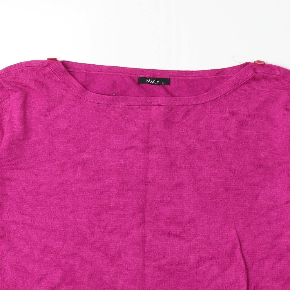 M&Co Womens Pink  Knit Pullover Jumper Size L