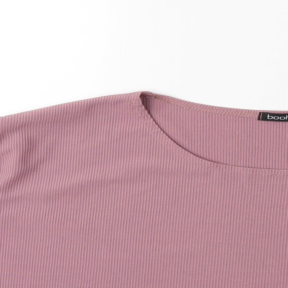 Boohoo Womens Purple   Basic T-Shirt Size 24