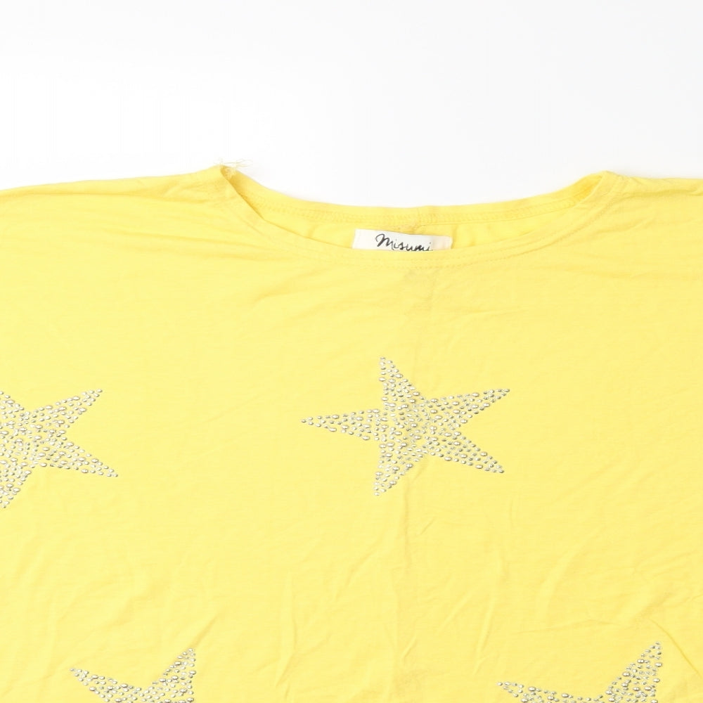 MISSUMI Womens Yellow   Basic T-Shirt One Size