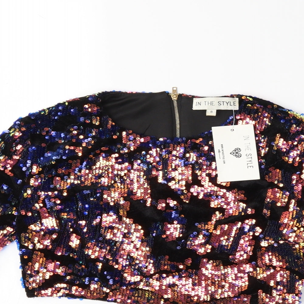 In the Style Womens Blue   Basic T-Shirt Size 8