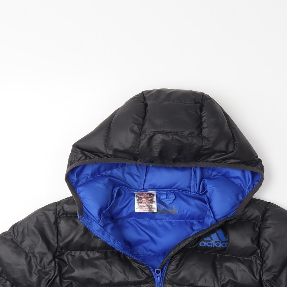 adidas Boys Black   Puffer Jacket Coat Size 7-8 Years