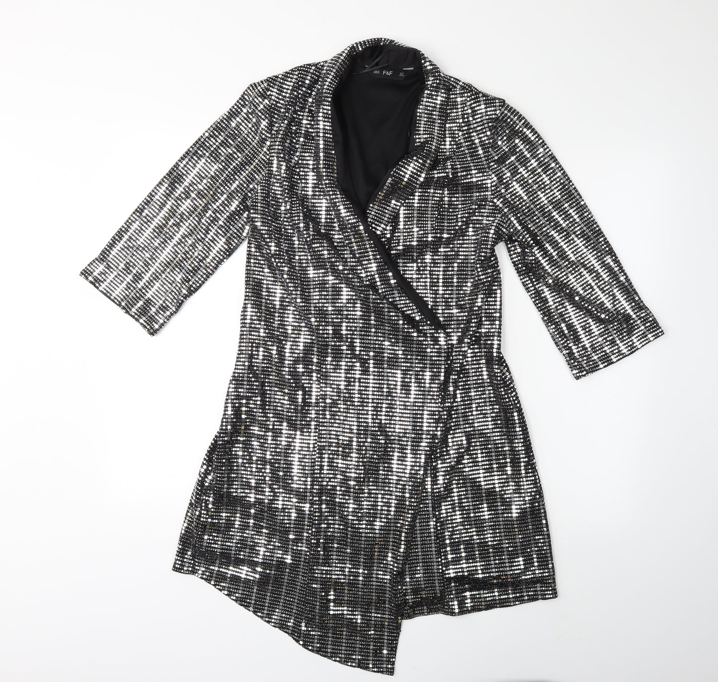 F&F Womens Silver   Jacket Dress  Size 12