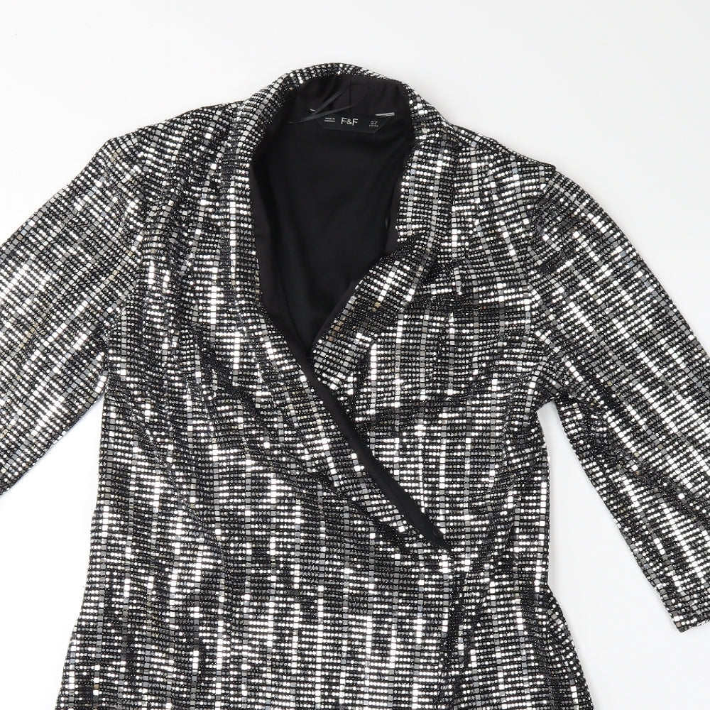 F&F Womens Silver   Jacket Dress  Size 12