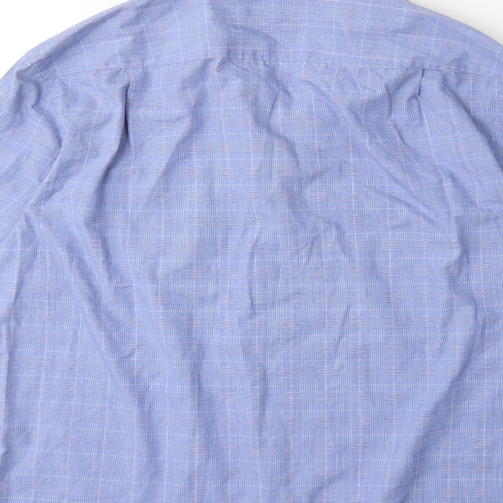 Taylor & Cutter Mens Blue Check   Button-Up Size 16