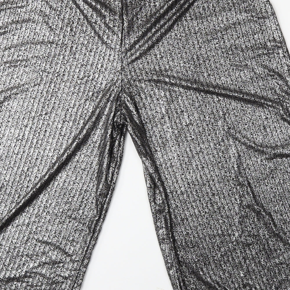Boohoo Womens Silver   Trousers  Size 24 L23 in