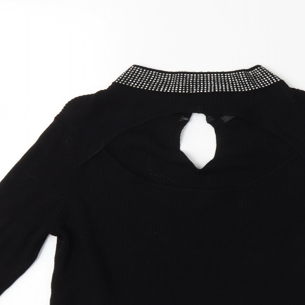 George Womens Black  Knit Pullover Jumper Size 12
