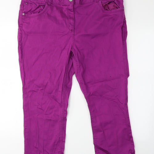 George Womens Purple  Denim Cropped Jeans Size 22 L22 in