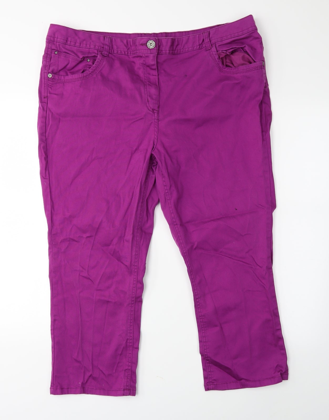George Womens Purple  Denim Cropped Jeans Size 22 L22 in