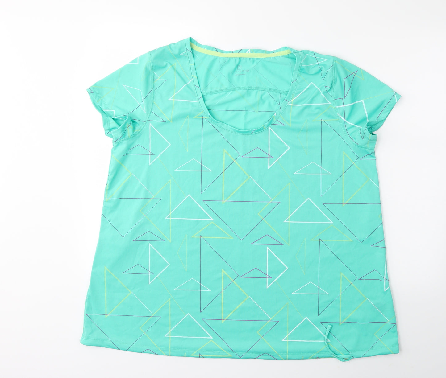 TU Womens Green Geometric  Basic T-Shirt Size 22