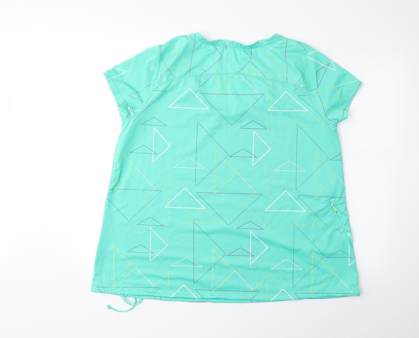 TU Womens Green Geometric  Basic T-Shirt Size 22