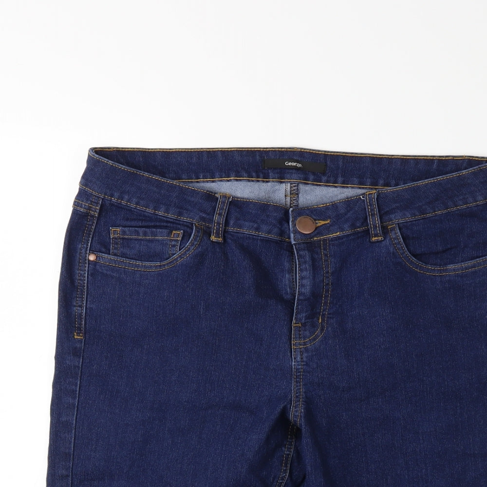 George Womens Blue  Denim Cut-Off Shorts Size 14