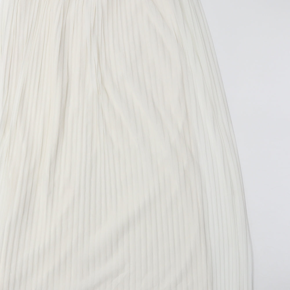 Miss Selfridge Womens White   Pleated Skirt Size 6