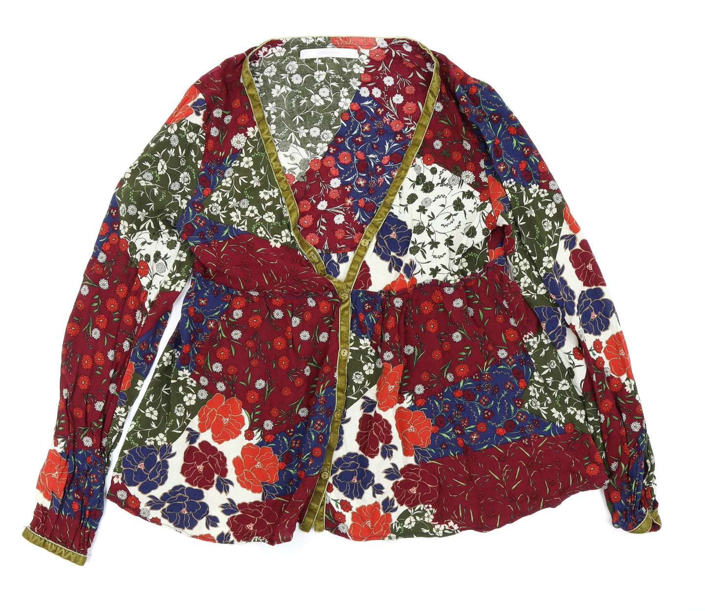 Zara Womens Multicoloured Floral   Button-Up Size XS