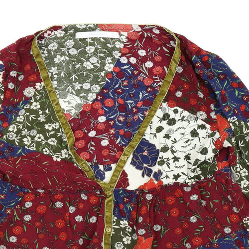 Zara Womens Multicoloured Floral   Button-Up Size XS