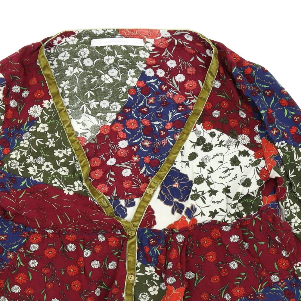 Zara Womens Multicoloured Floral   Button-Up Size XS
