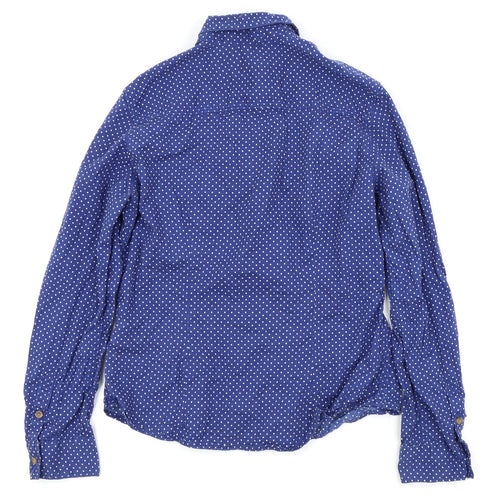 Divided by H&M Womens Blue Polka Dot  Basic Button-Up Size 8