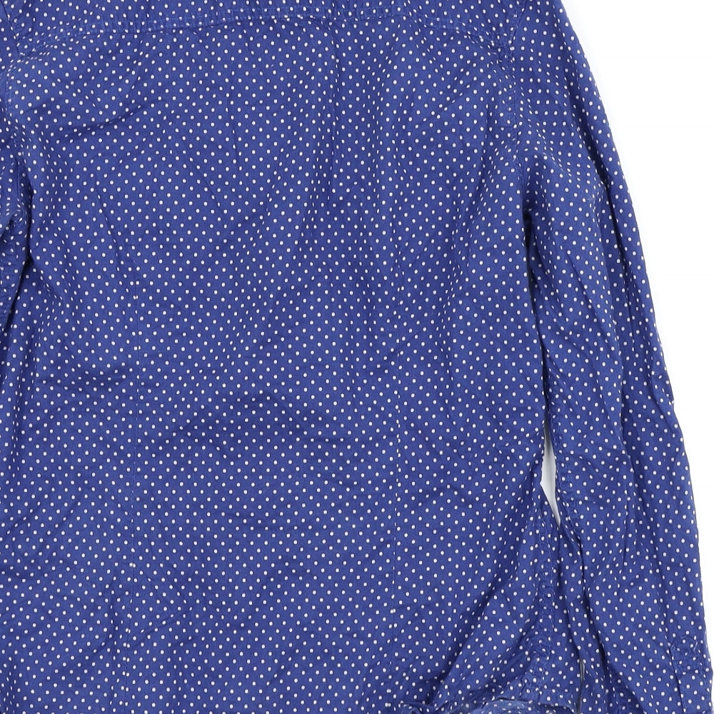 Divided by H&M Womens Blue Polka Dot  Basic Button-Up Size 8