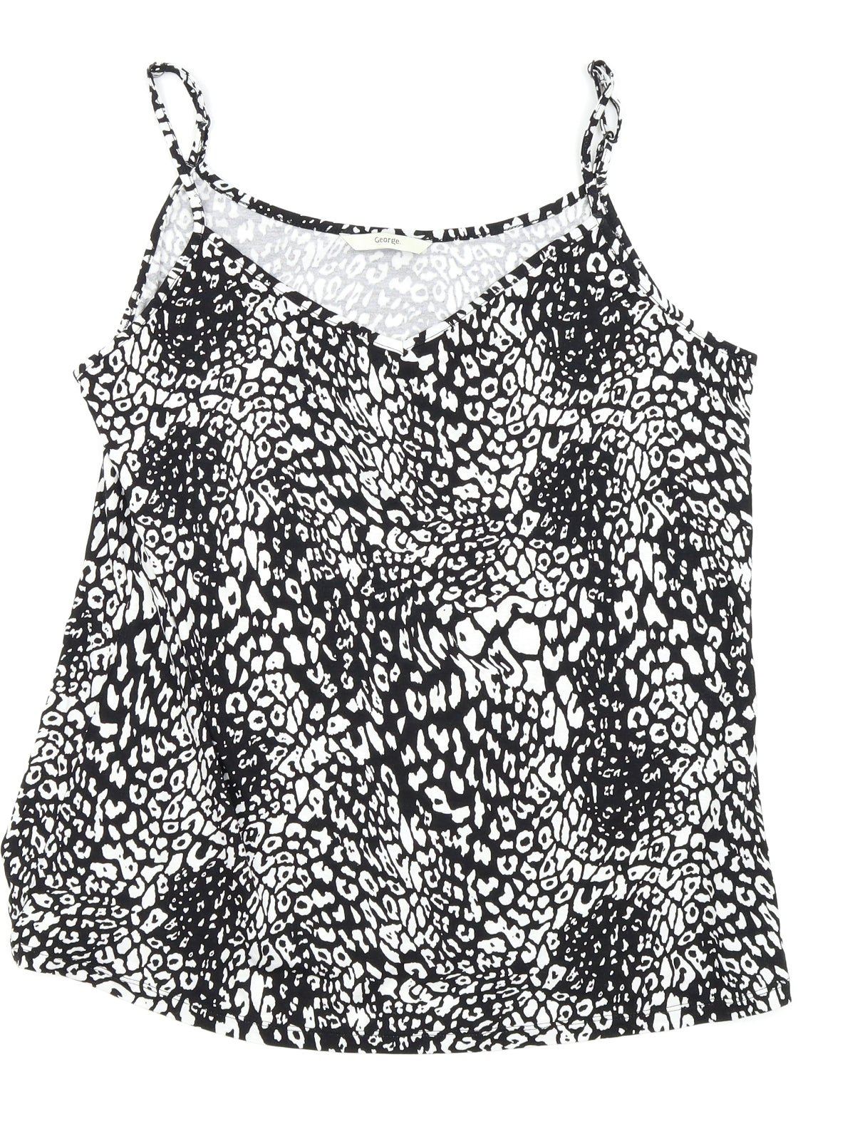 Asda George Womens Black Animal Print  Camisole Tank Size 14