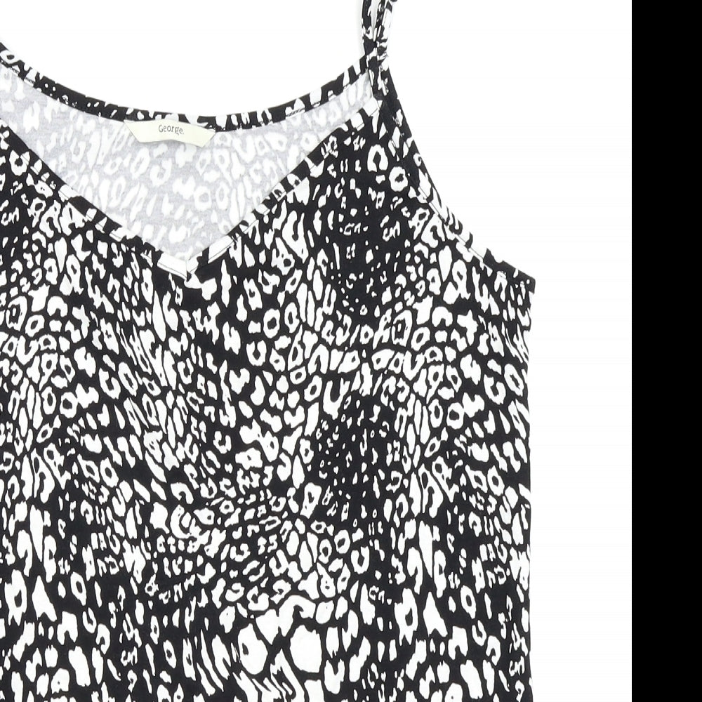 Asda George Womens Black Animal Print  Camisole Tank Size 14