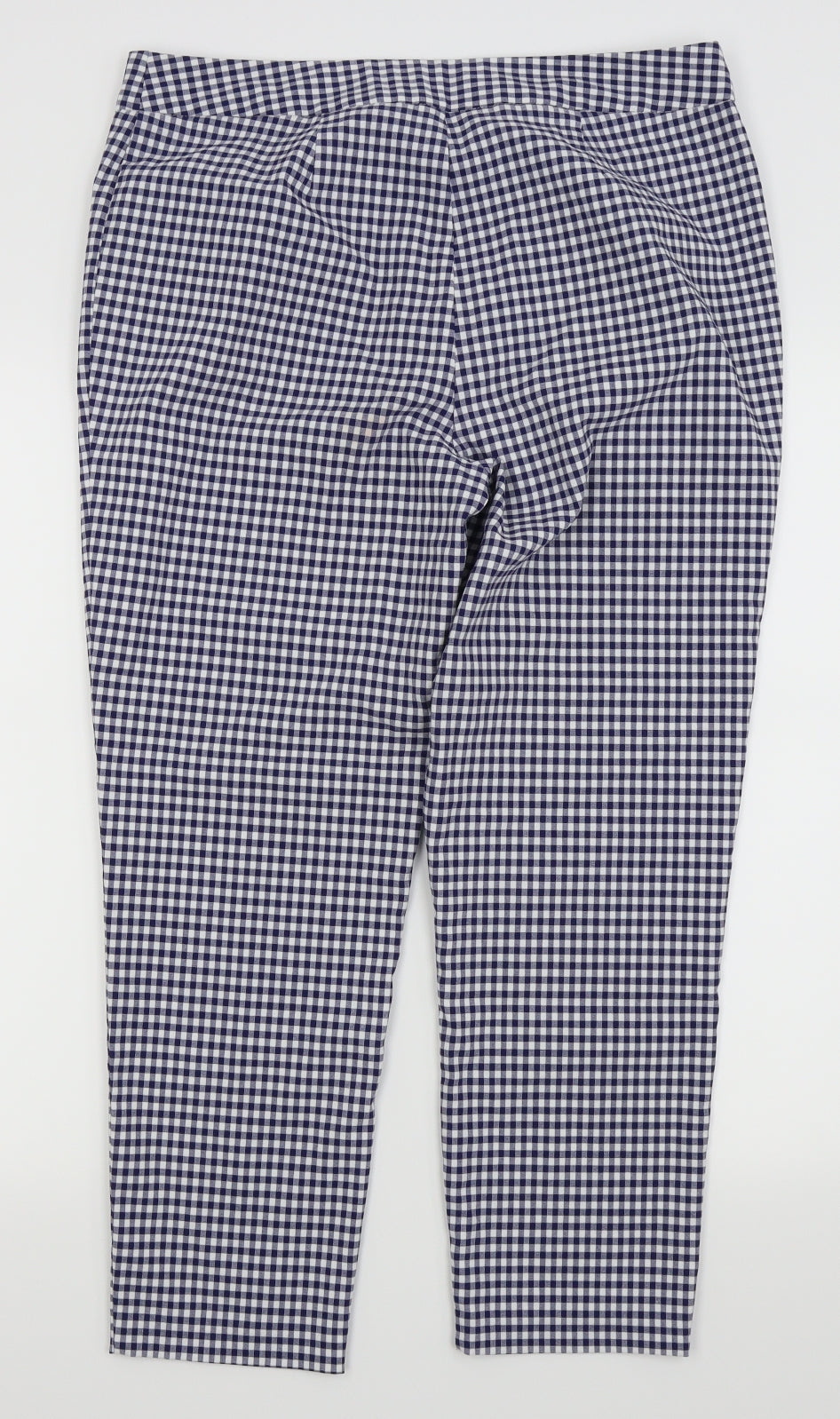 Papaya Womens White Check  Trousers  Size 14 L22 in
