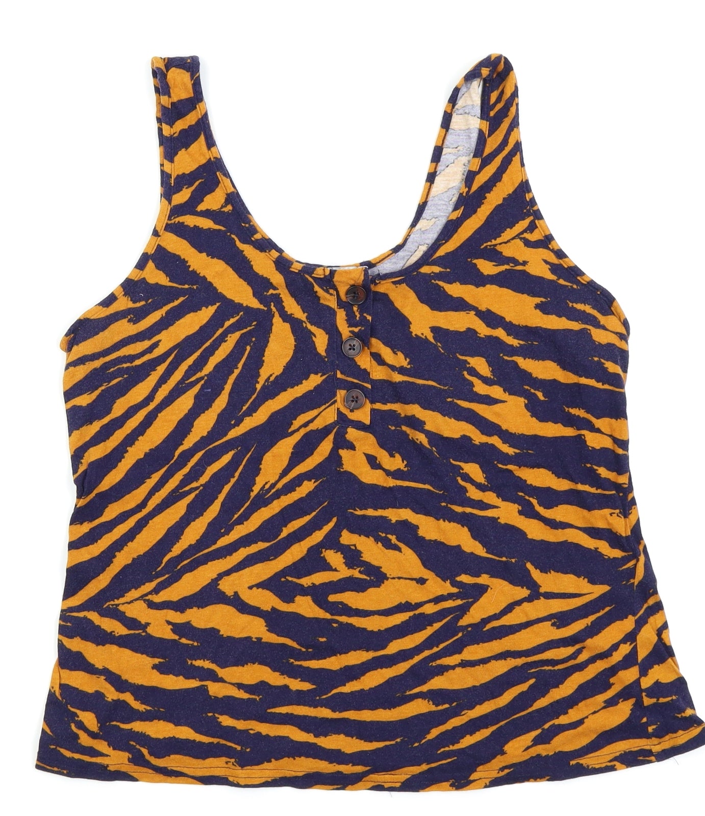 Warehouse Womens Orange Animal Print  Camisole T-Shirt Size 10