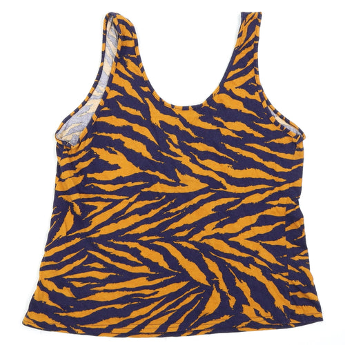Warehouse Womens Orange Animal Print  Camisole T-Shirt Size 10