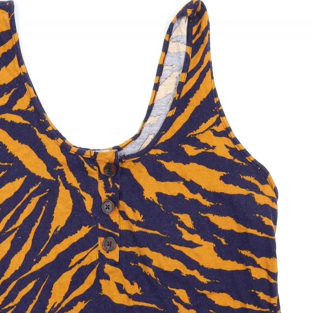 Warehouse Womens Orange Animal Print  Camisole T-Shirt Size 10