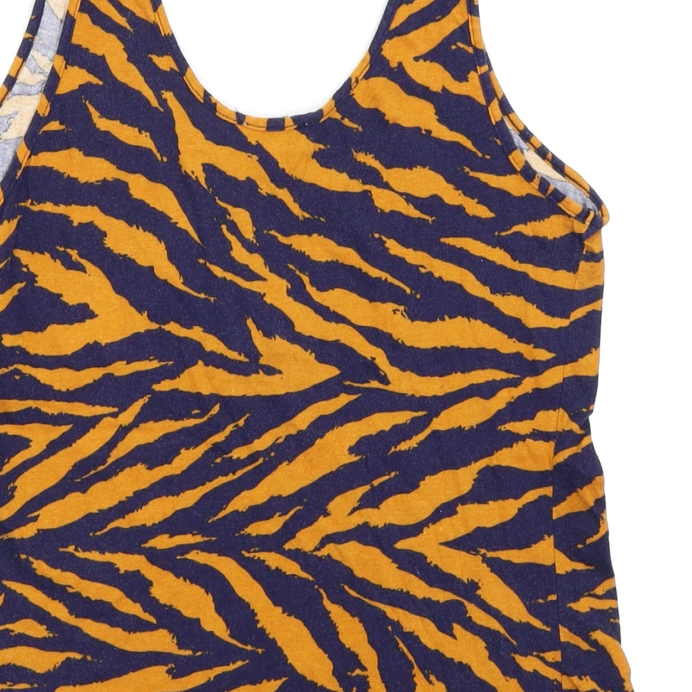 Warehouse Womens Orange Animal Print  Camisole T-Shirt Size 10