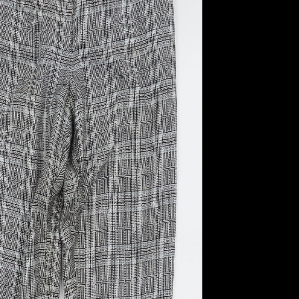 F&F Womens Grey Check  Sweatpants Trousers Size 14 L24 in
