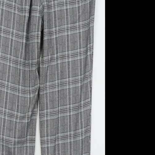 F&F Womens Grey Check  Sweatpants Trousers Size 14 L24 in