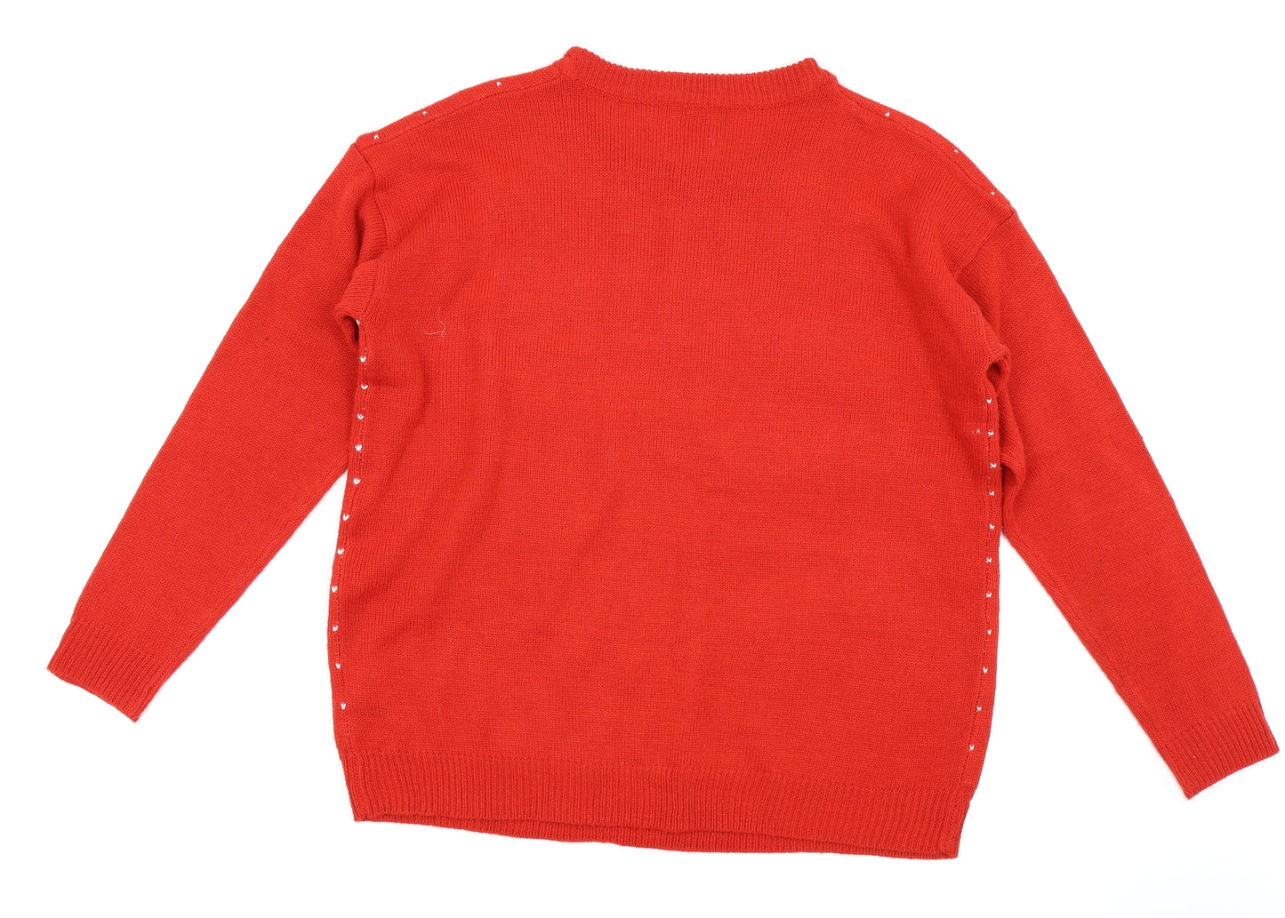 Your Style Womens Red Polka Dot  Pullover Jumper Size 12  - Christmas  Jumper