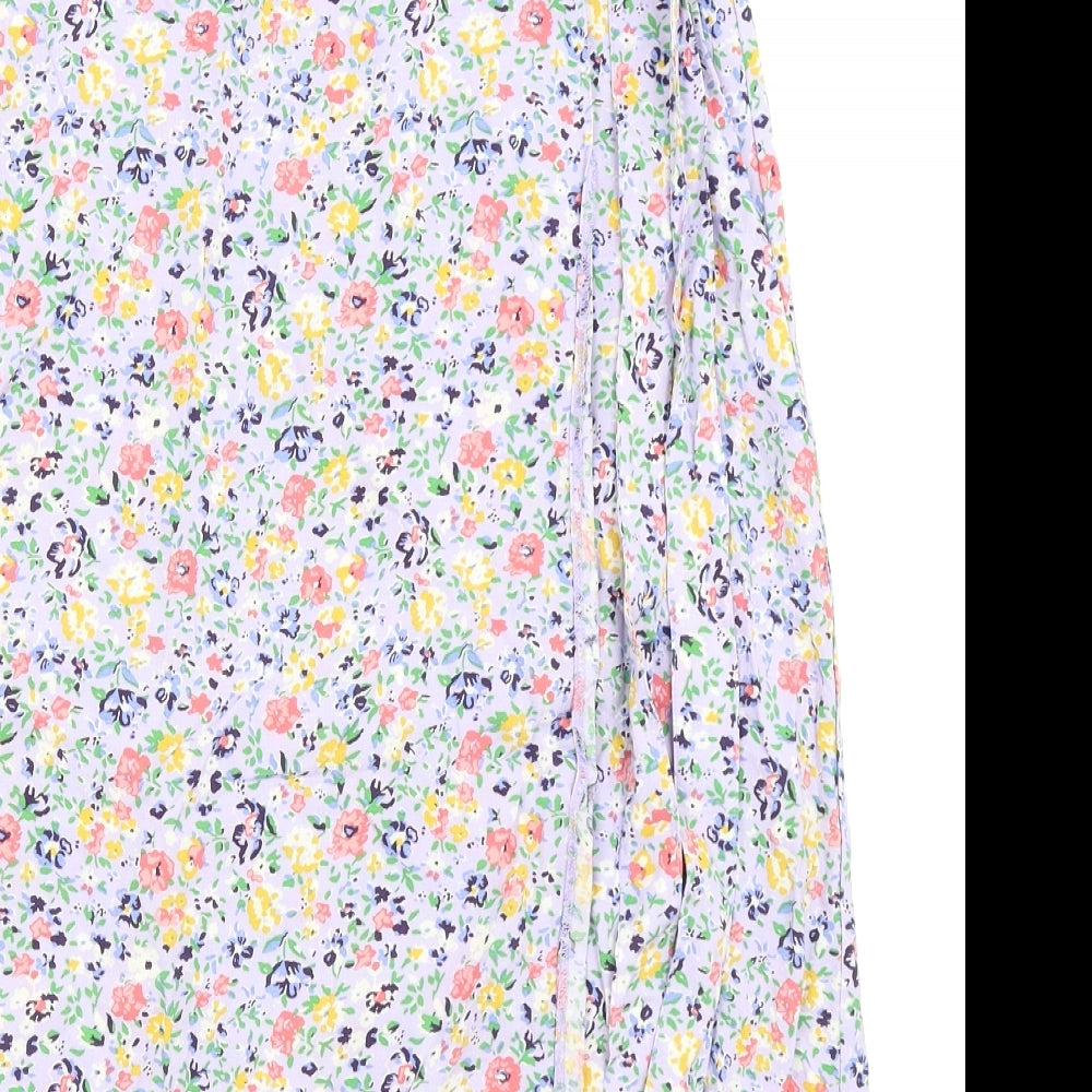 New Look Womens Pink Floral  Flare Skirt Size 12