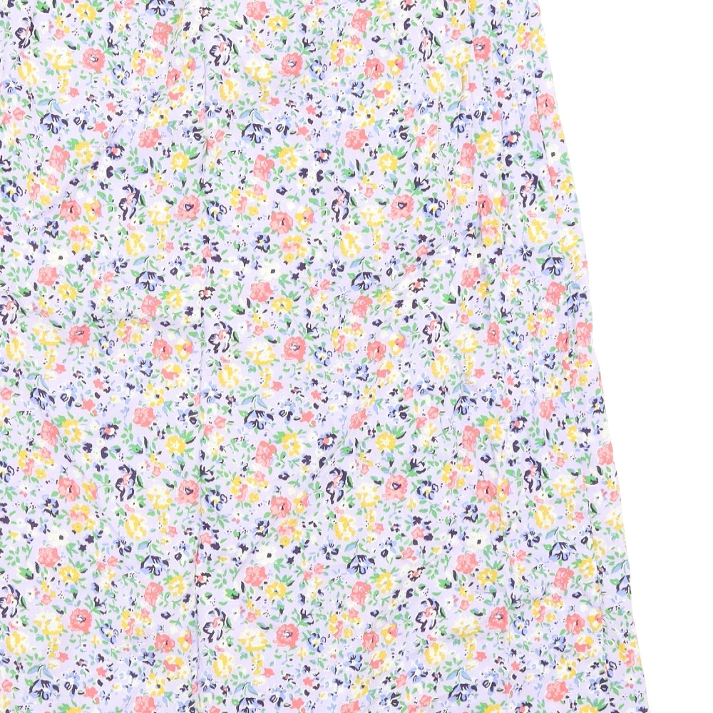 New Look Womens Pink Floral  Flare Skirt Size 12