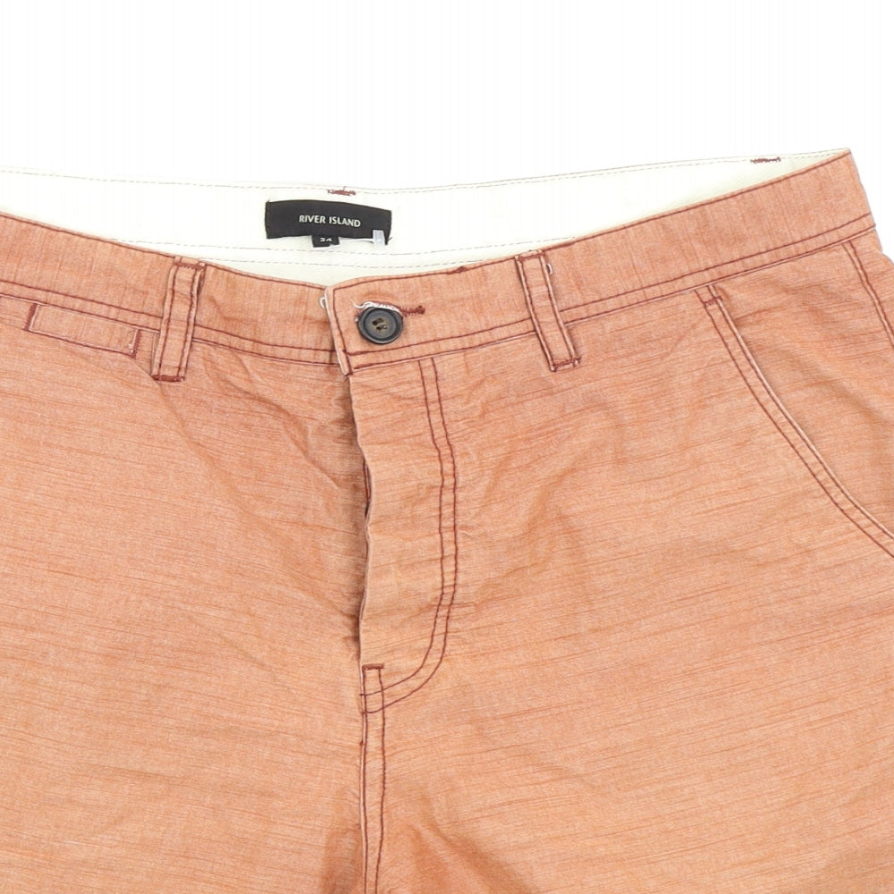 River Island Mens Red   Chino Shorts Size 34