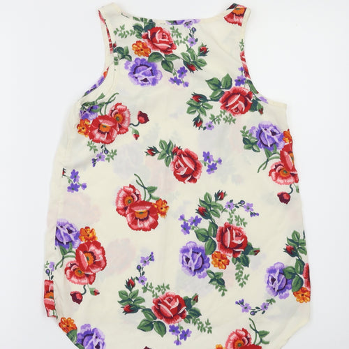 primark  Womens White Floral  Basic Blouse Size 6