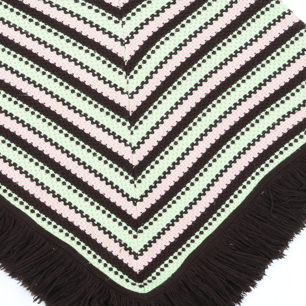 red hearing  Womens Brown Striped  Pullover Jumper Size L  - komono