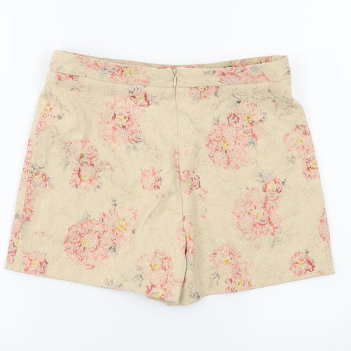 Primark  Womens Beige Floral  Hot Pants Shorts Size 10