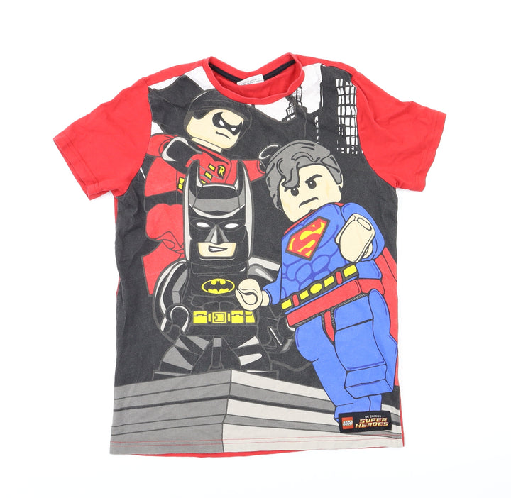 Lego Batman Boys Red Animal Print Basic T-Shirt Size 11-12 Years
