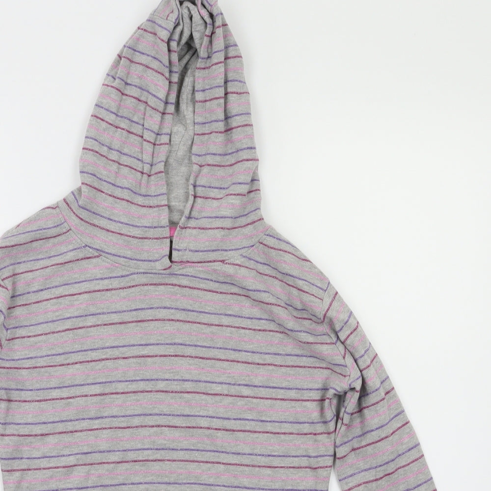 yd  Girls Grey Striped  Pullover Jumper Size 12-13 Years