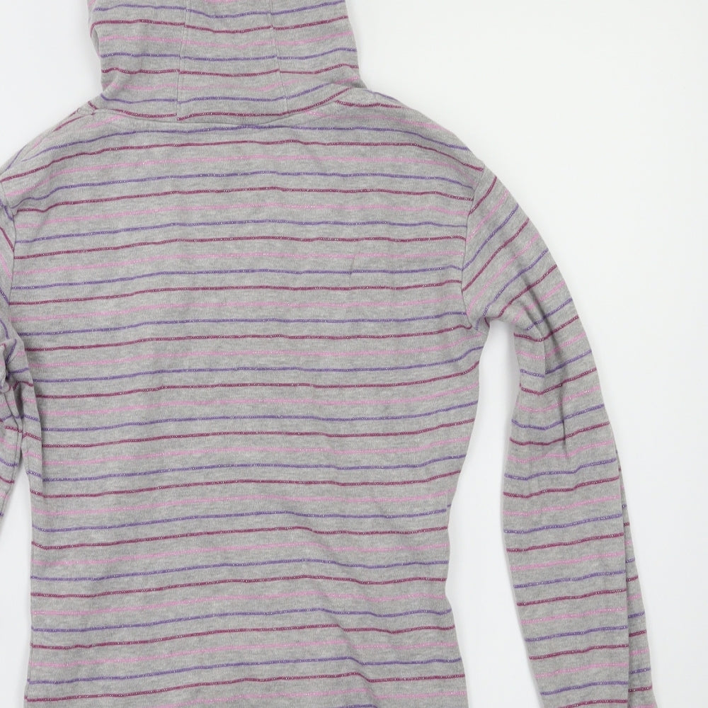 yd  Girls Grey Striped  Pullover Jumper Size 12-13 Years