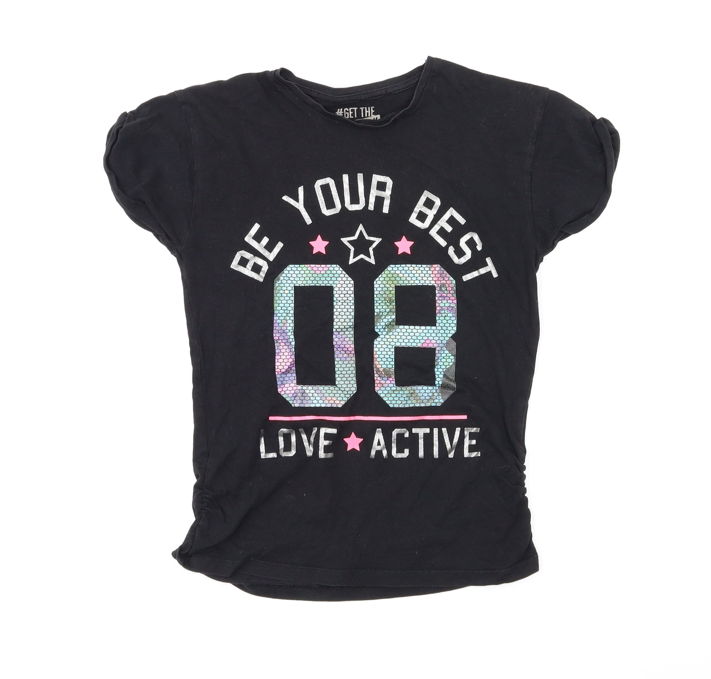 F&F Girls Black   Basic T-Shirt Size 8-9 Years